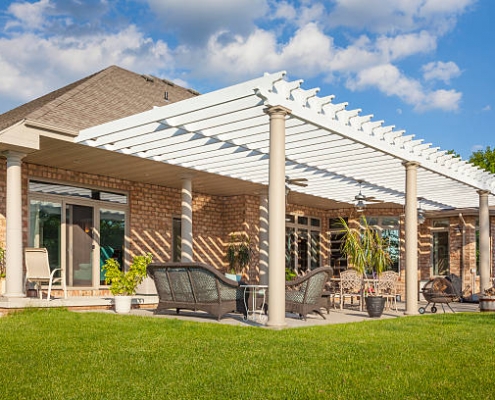 Scenic Brick House With Large Patio and Pergola